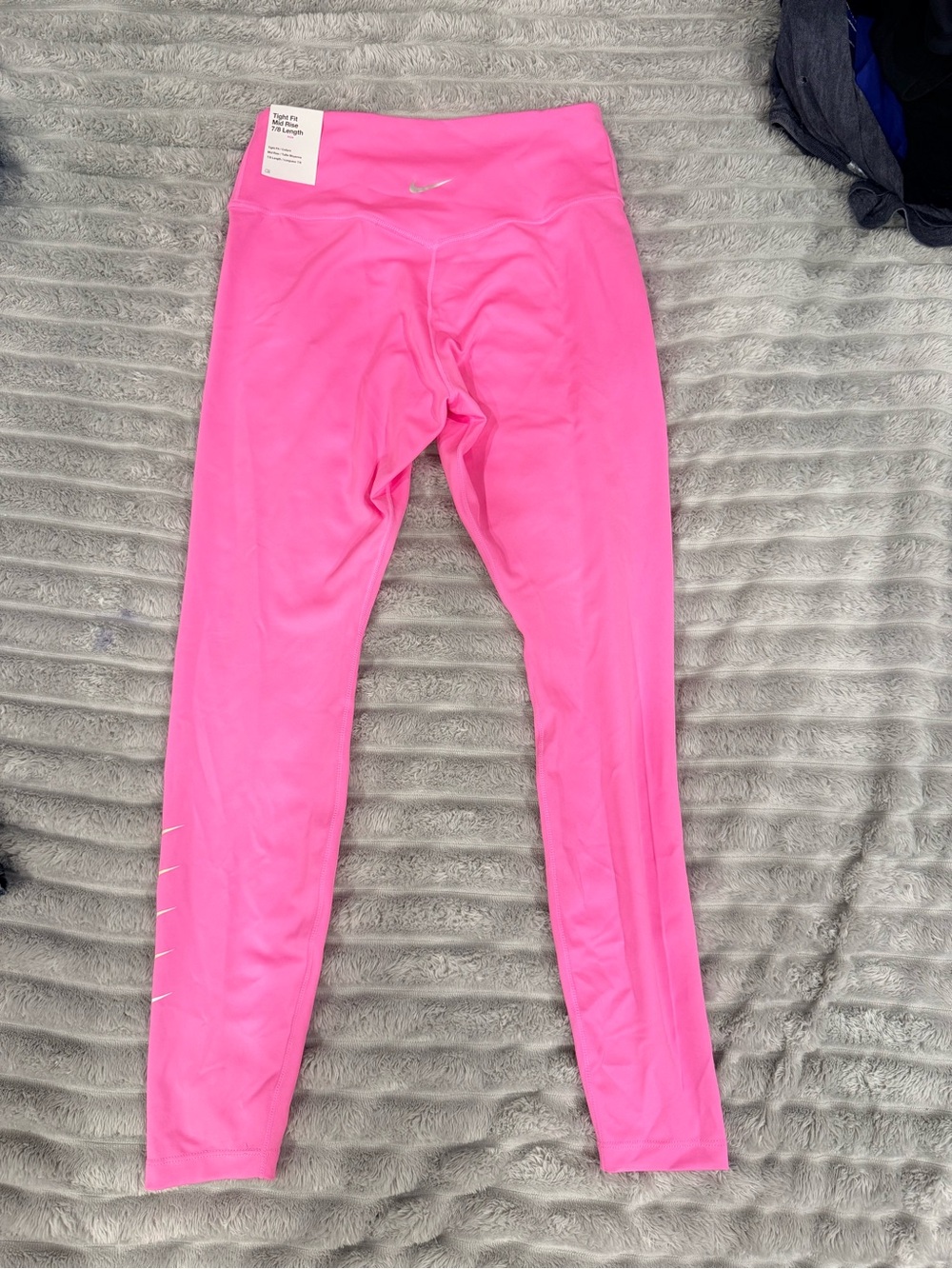 NWT Nike Bright Pink Womens Athletic Leggings with Swoosh Accent - Picture 2 of 3